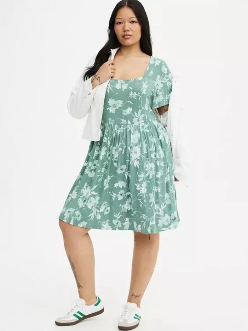 Flutter Sleeve Skater Mini Dress